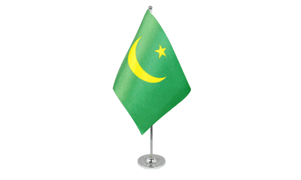 Mauritania Old Satin Table Flag